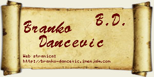 Branko Dančević vizit kartica